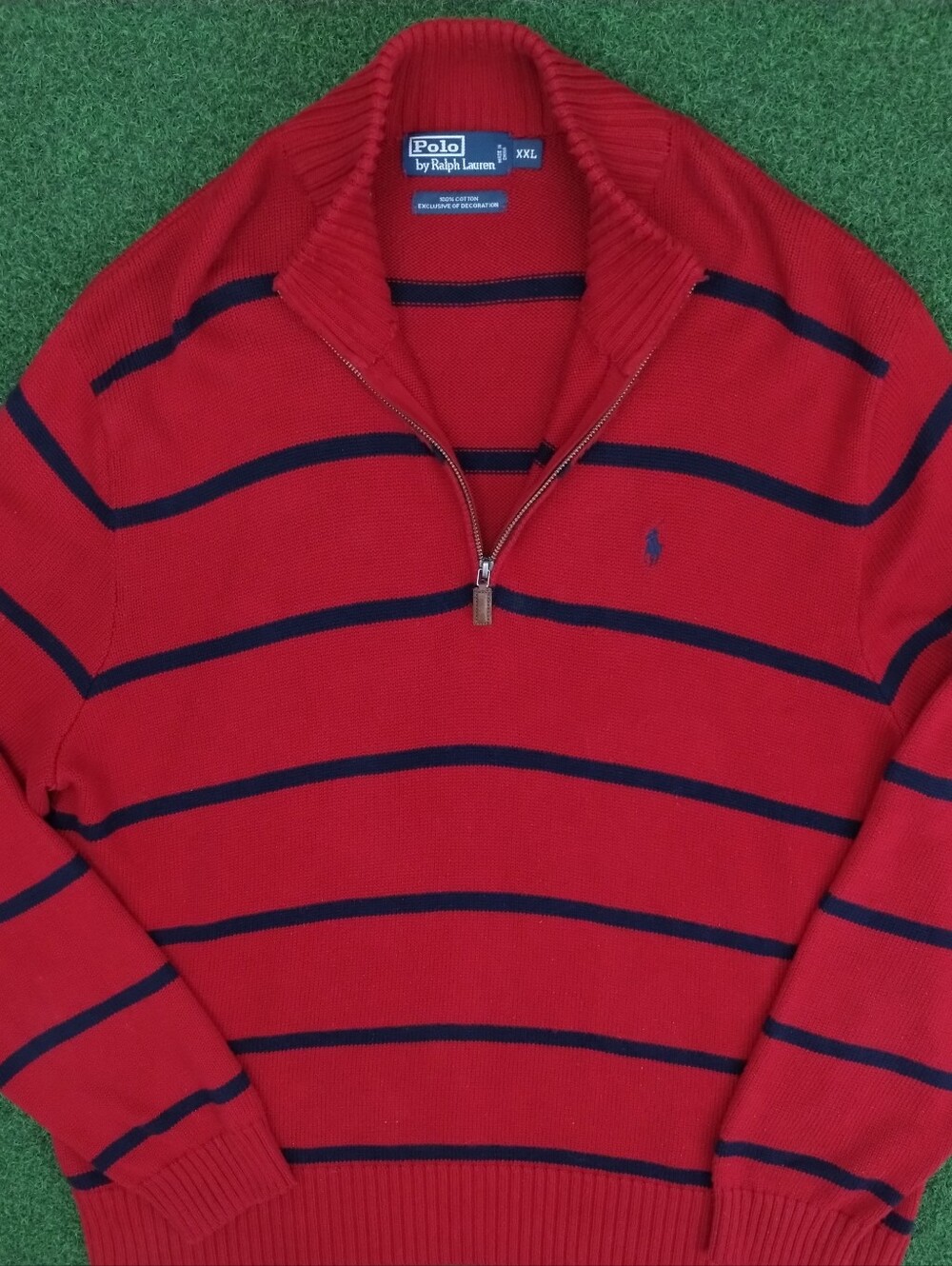 Vintage Polo Ralph Lauren 1/4 Zip Striped Sweater Men's Size 2XL